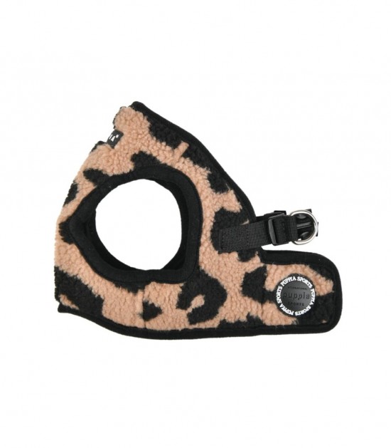 Hb1930 harnais veste doudou leopard beige serval puppia 3