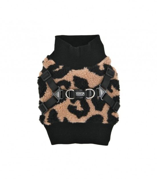 Hj1930 harnais pull leopard beige puppia