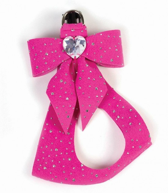 Susan lanci step in harness sapphire  silver stardust with tail bow heart