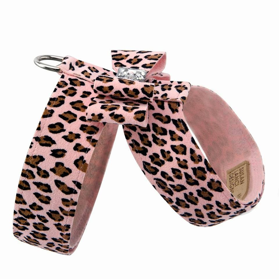 SUSAN LANCI HONDENTUIGJE TINKI HARNESS PINK CHEETAH COUTURE WITH BIG